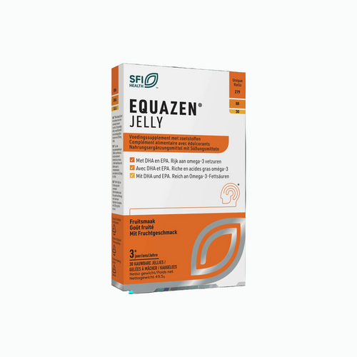 Box of Equazen Jelly supplement on a white background
